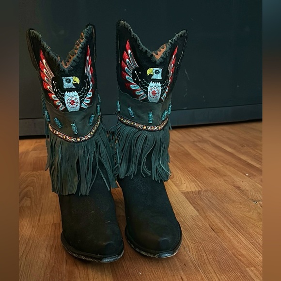 Dan Post Thunderbird Fringe Western Boots - Picture 2 of 7